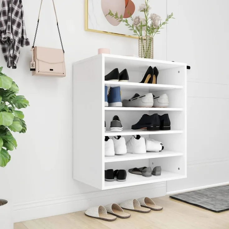 vidaXL Schuhschrank Weiß 60 x 35 x 70 cm Spanplatte [808936]