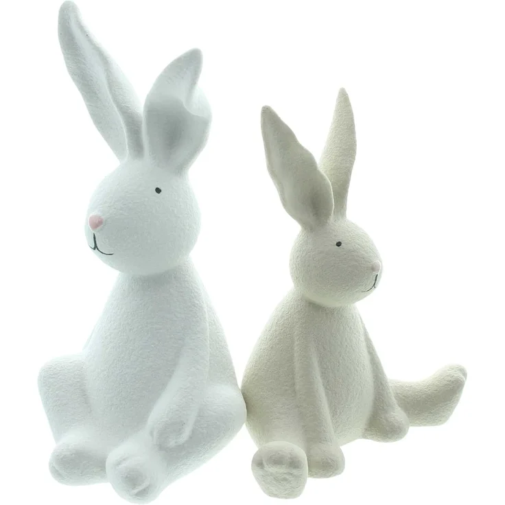 Hase White & Cream 2er Set Ostern Osterfigur Figur Osterdeko Frühling Dekoration – Bild 3