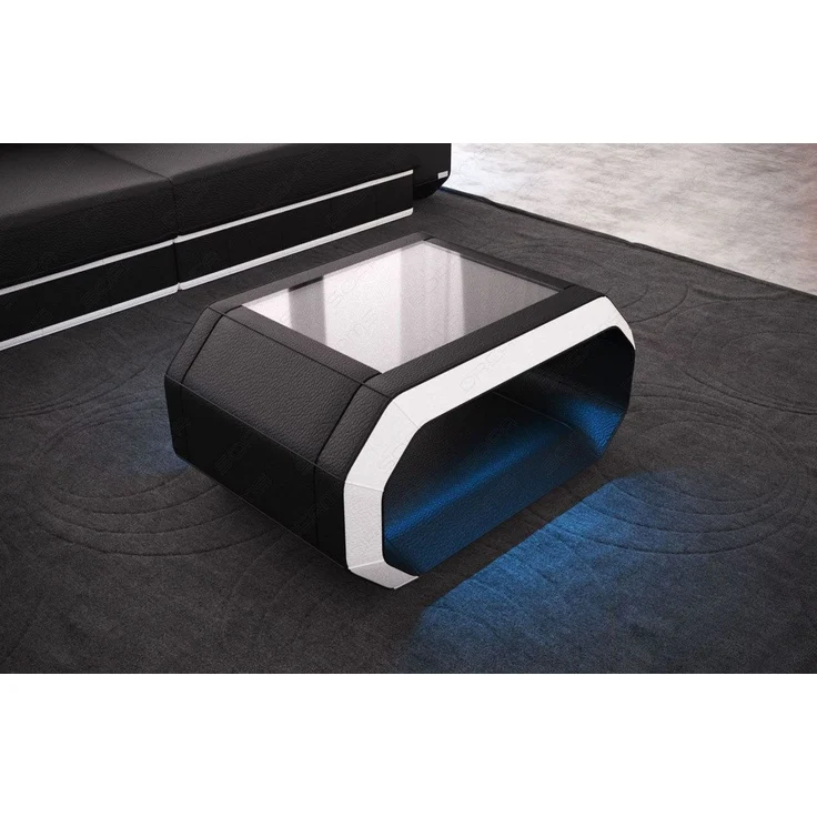 Sofa Dreams - Design Couchtisch Roma – Modern & Elegant - Kunstleder - Schwarz-Weiß – Bild 2