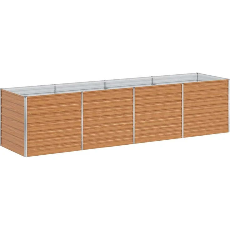vidaXL Hochbeet Hellbraun 320 x 80 x 77 cm Verzinkter Stahl 42017338 – Bild 6