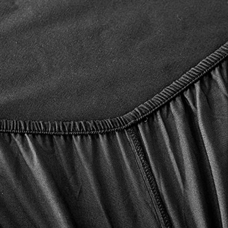 Kono Bedding Spannbettlaken - Gebürstete Mikrofaser Spannbetttuch - 30 cm Tiefe Tasche (Schwarz, 90x200 cm) – Bild 5