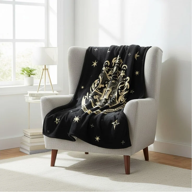 Wohndecke Kuscheldecke mit Hogwarts Wappen 130 x 150 cm, Harry Potter, Geschenk für Kinder zu Geburtstag und Weihnachten – Bild 5