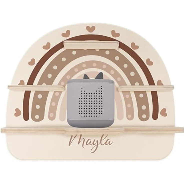 Kidsmood - Tonie Regal personalisiert mit Namen – Wandregal für Toniebox 2 & Figuren | Abgerundete Ecken & Kanten Inkl. Metallplättchen für Tonie Hörfiguren | Kinderzimmer Regal für Mädchen & Jungen – Bild 9