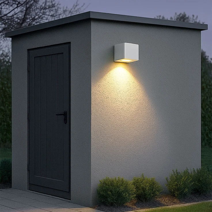 LED Außen-Wandleuchte, weiß, Down-Strahler, H 11,5 cm – Bild 3