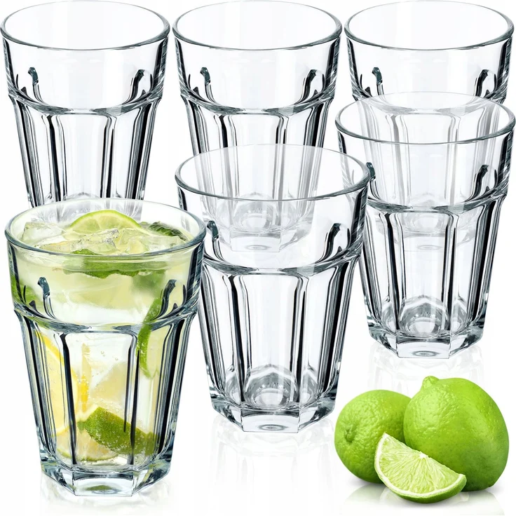 KADAX 6x Gläser 370ml für Saftgetränke Glasset hoch dickes Glas – Bild 1