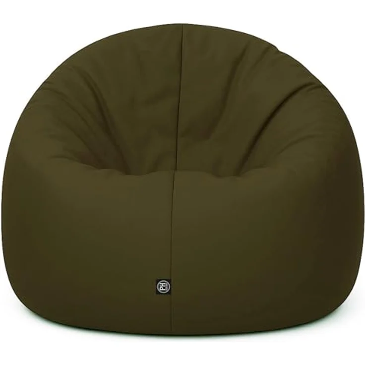 PATCH HOME 2-in-1 Sitzsack Sessel - Gaming Bean Bag mit Reißverschluss - Bereits befüllt, Ergonomisch & Robust für Kinder & Erwachsene - Indoor & Outdoor, Wetterfest (Khaki, 155cm) – Bild 7