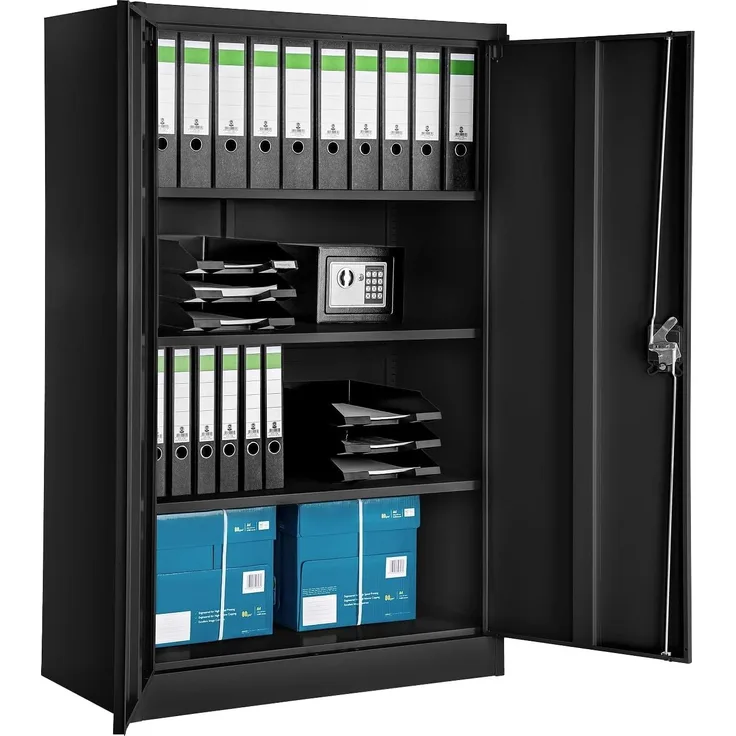 TecTake 800598 - Aktenschrank, Individuell höhenverstellbare Einlageböden, Leichte Montage - Diverse Modelle (140 x 90 x 40 cm | Nr. 402937)
