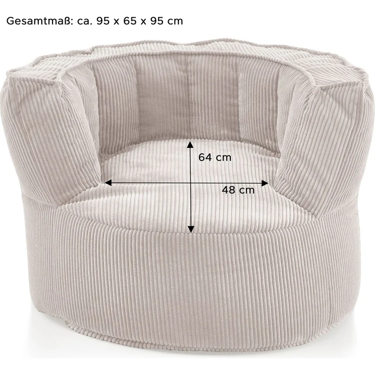 Sitzsack groß B/H/T: 95x65x95 cm – Bild 3