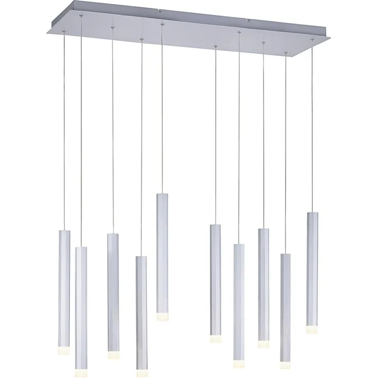 JUST LIGHT 15206-95 BRUNO LED Pendelleuchte 10-flammig alu silber 3000K