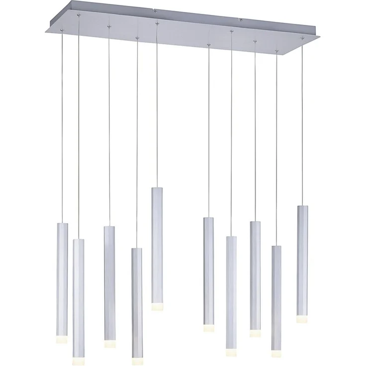 JUST LIGHT 15206-95 BRUNO LED Pendelleuchte 10-flammig alu silber 3000K – Bild 1