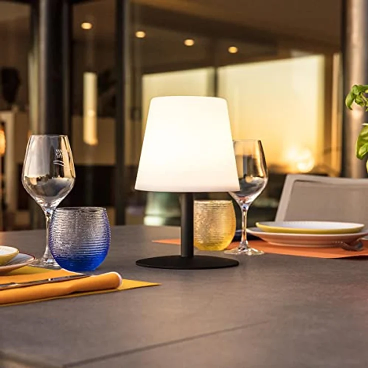 LUMISKY Standy Mini Dark, kabellose LED-Nachttischlampe in Schwarz, dimmbar, bis zu 8 Stunden Akkulaufzeit, spritzwassergeschützt und UV-beständig – Bild 7