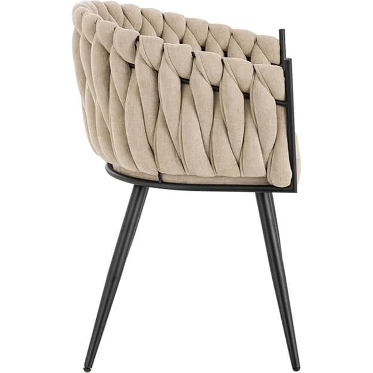 HOME DELUXE Esszimmerstuhl gewebt AYLA - 2er Set Beige – Bild 5