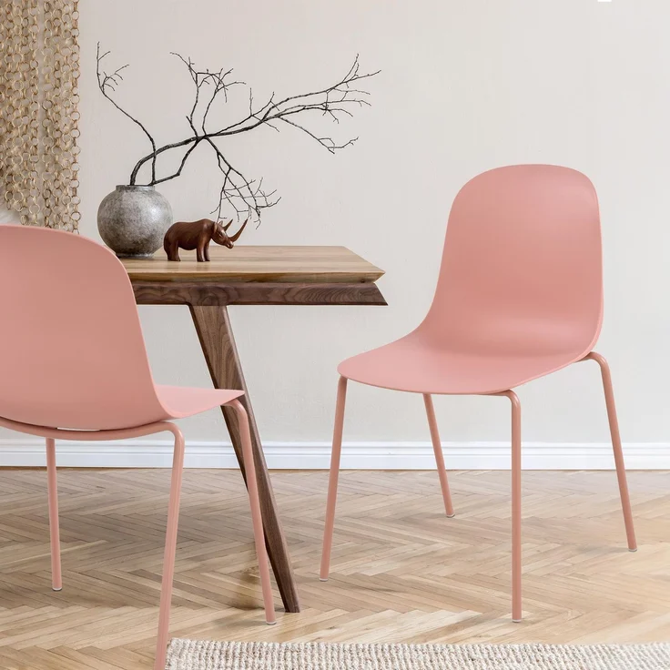 CLP 2er Set Stühle Hardin, stapelbare gartenstühle, wetterfest und UV-beständig,pink – Bild 3
