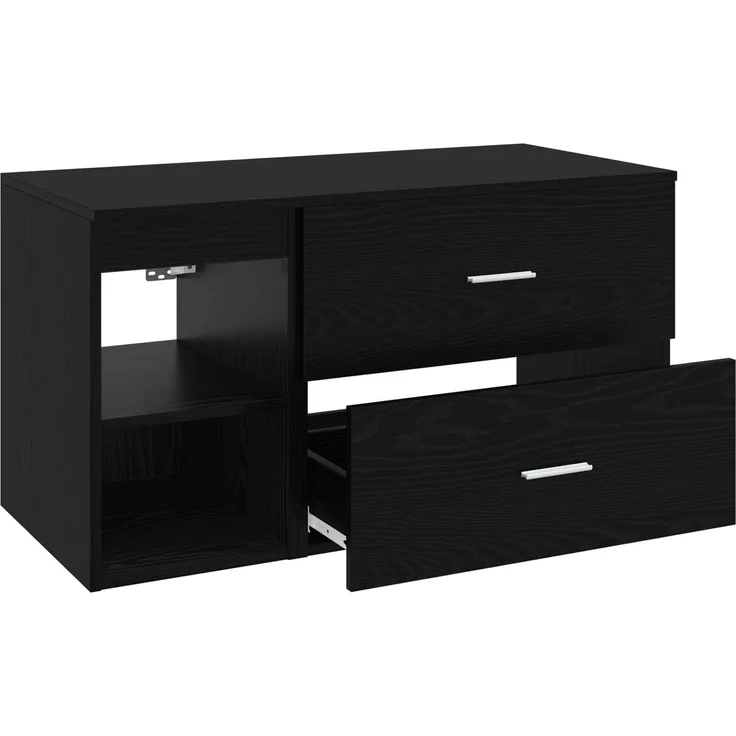vidaXL Badezimmermöbel-Set zur Wandmontage 2 stk. Schwarz Eichen-Optik 3403937 – Bild 4