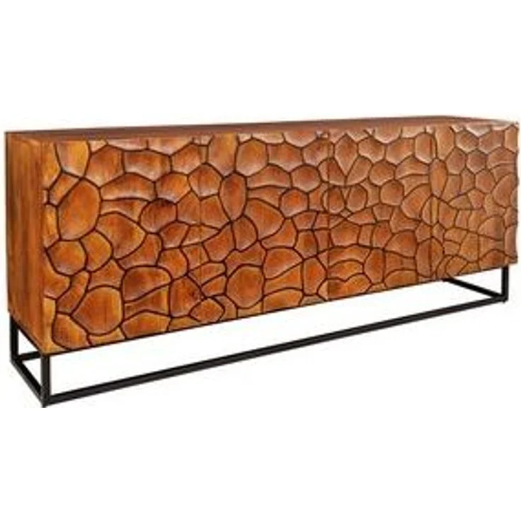 riess-ambiente Sideboard VULCANO 180cm braun / schwarz (Einzelartikel, 1 St), Wohnzimmer · Massivholz · Metall · Anrichte · 3D-Front · Modern Design – Bild 6