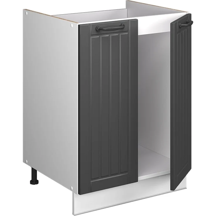 Spülenunterschrank Fame-Line Dunkelgrau/Weiß 60 cm Vicco – Bild 6