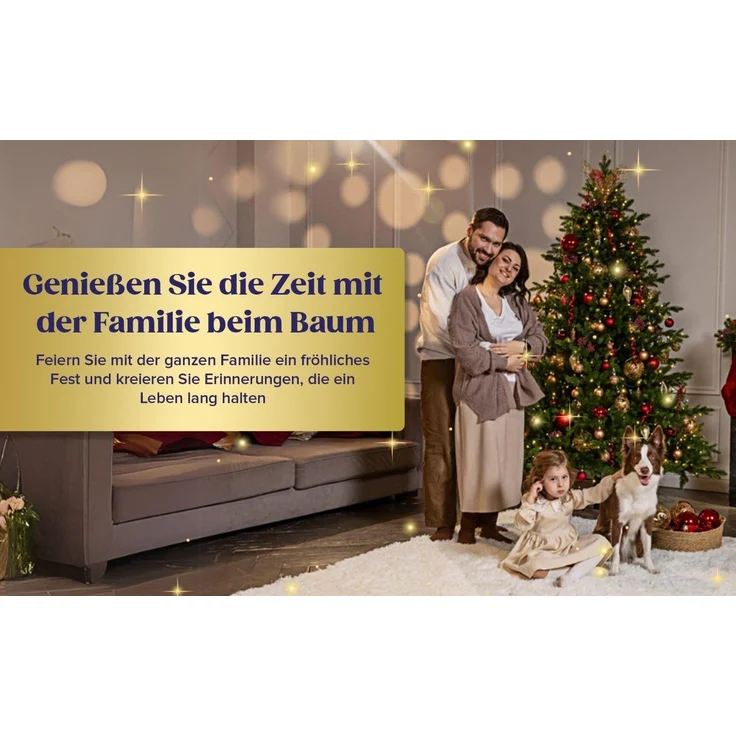EveXmas - Adele Grün- 185 cm-100% Spritzguss- Künstlicher Weihnachtsbaum-Tannenzweige aus 100% Polyethylen- auf Metallständer – Bild 6