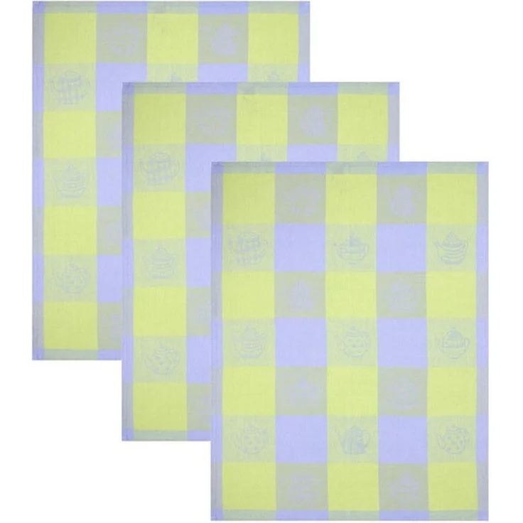 Betz Geschirrtuch 3 Stk. Halbleinen Geschirrtücher TEEKANNEN 50x70 cm Farbe: grün, (3-tlg), 3 Stück Halbleinen Geschirrtücher – Bild 4