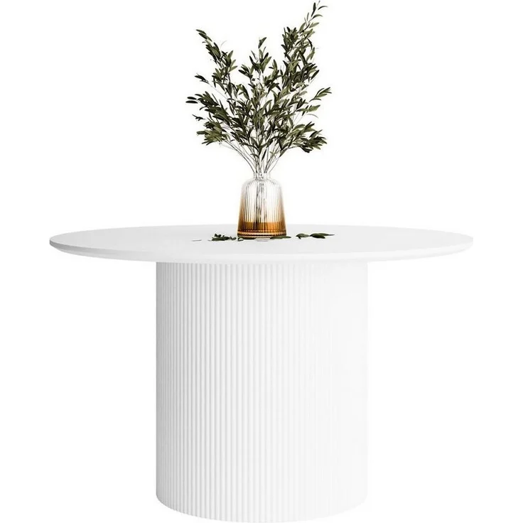 Lookway Esstisch OVI Runder Tisch mit geriffeltem Gestell (1x Tisch), Durchmesser: ⌀120 cm – Bild 1