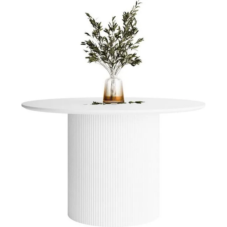 Lookway Esstisch OVI Runder Tisch mit geriffeltem Gestell (1x Tisch), Durchmesser: ⌀120 cm