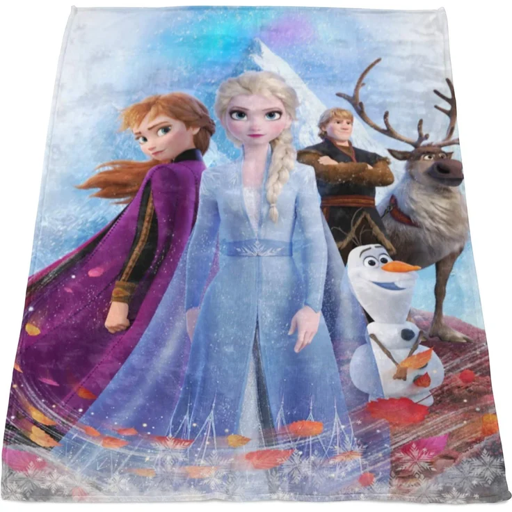 BERONAGE Tagesdecke Frozen Die Eiskönigin Decke Team 130x170 cm Kuscheldecke Fleecedecke, passend zur Bettwäsche, ideal für Sofa, Couch, Kinder-Bett, Auto – Bild 2