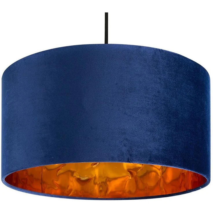 Smartwares 'Vintage' Pendelleuchte mit Lampenschirm, Samt, Ø 40cm, Blau – Bild 6