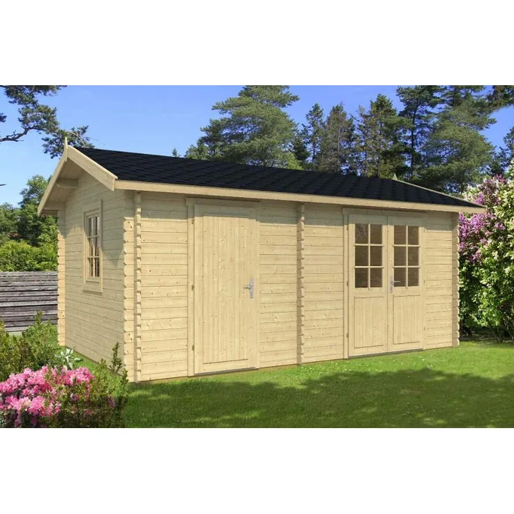 Alpholz Gartenhaus Karmen-40 aus Holz mit 40 mm Wandstärke
