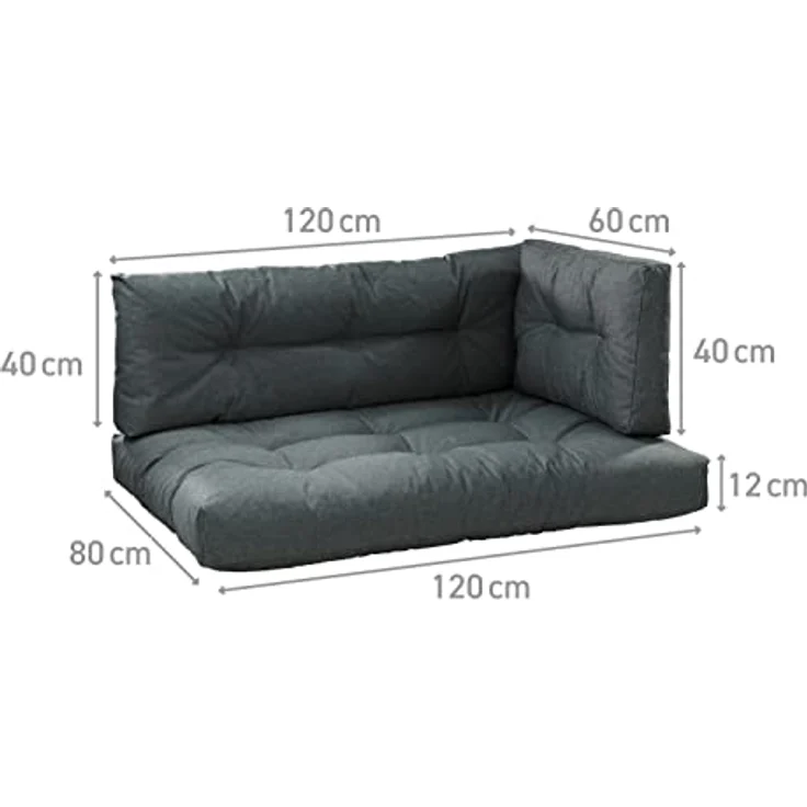 Traumnacht Outdoor Palettenauflage mit Schaumstoffstäbchen gefüllt, Palettenkissen, Palettenpolster Palettenmöbel Palettensofa Seitenteil, Bordeaux rot – Bild 3