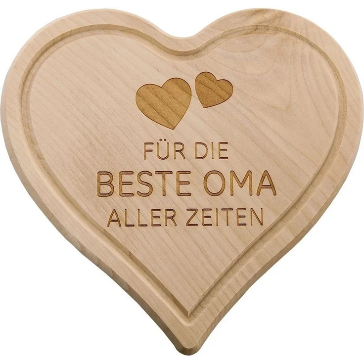 Spruchreif® Frühstücksbrett Frühstücksbrettchen aus Holz · Geschenk für Familie · Herzbrettchen – Bild 1
