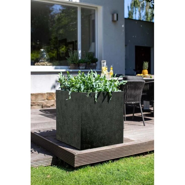 Roccastone würfelförmiger Betonpflanzkübel 40 x 44 cm anthrazit – Bild 5