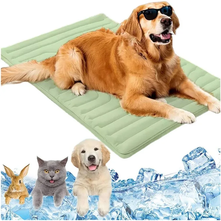 Ledander Hundematte Sommer Kühlkissen Kühlmatte für Hunde Selbst Kühlende Hundematte, für Kiste, Boden, Autositz, Außen- und Innenbereich, 58x91 cm