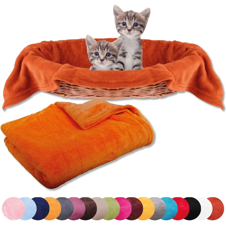 Haustierdecke Katzendecke Kuscheldecke Tierdecke , angenehm und super weich in vielen verschiedenen Farben erhältlich (70x100 cm / terracotta - rostbraun) – Bild 2