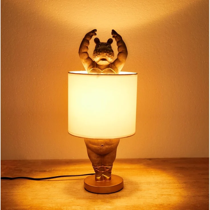 BRUBAKER Nachttischlampe Tischleuchte Nilpferd Ballerina, ohne Leuchtmittel, Motiv Lampe mit Keramikfuß, Höhe 43 cm – Bild 8