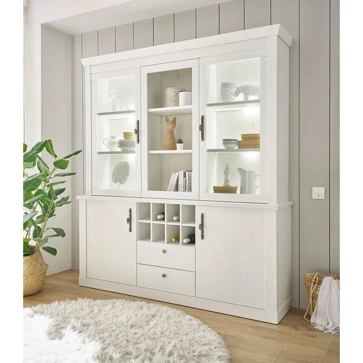 Home affaire Buffet RAVENNA im romantischen Landhausstil, Griffe aus Metall, Höhe 207 cm – Bild 5