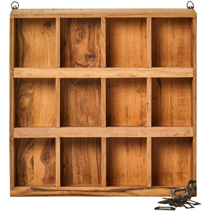 Ib Laursen - Wandregal Regal 12 Fächer Unika Holz Braun 12 Papierhalter 21038-30 – Bild 5