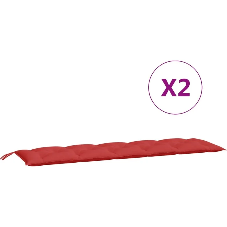 vidaXL Gartenbank-Auflagen 2 Stk. Rot 180x50x7 cm Oxford-Gewebe 361722 – Bild 4