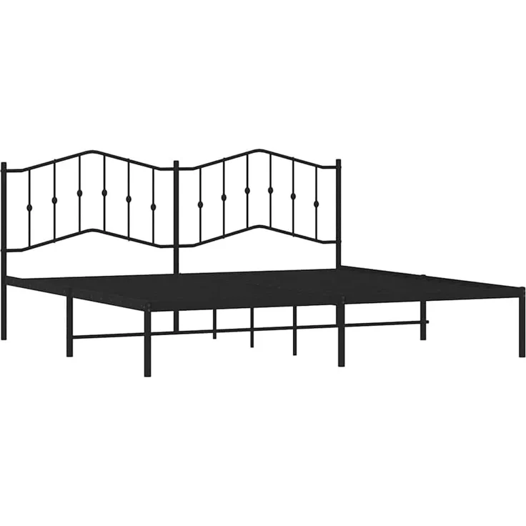 Doppelbett, Bettgestell Modernen mit Kopfteil Metall Schwarz 193x203 cm d622e – Bild 5