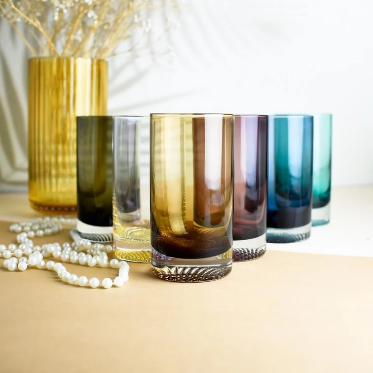 6 Bunte Longdrinkgläser 300ml Wassergläser Saftgläser Cocktailgläser Trinkgläser – Bild 2