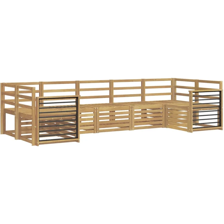 vidaXL Outdoor-Sofagarnitur 7 stk. 7-Sitzer Weiß Massivholz Akazie 3392444 – Bild 2
