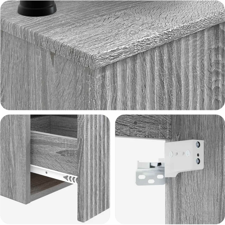 vidaXL Badezimmerschrank-Set 3 stk. Grau Sonoma 130 x 41 x 80 cm 3405603 – Bild 9
