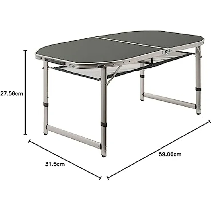 CampFeuer Campingtisch für 6 Personen, 150 x 80 cm, faltbar, höhenverstellbar – Bild 3