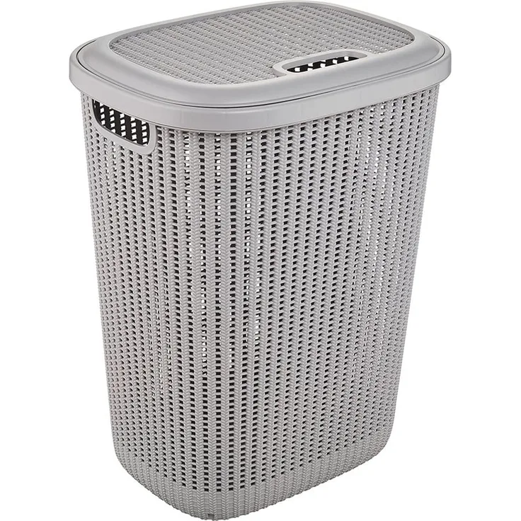 keeeper Wäschebox arne , Strick-Optik, 57 L, cosmic-grey in modernber Strick-Optik, luftdurchlässige Oberfläche, 1 Stück (1114413000000)