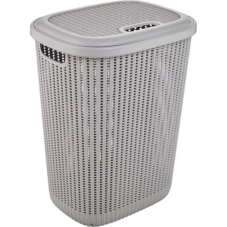 keeeper Wäschebox arne , Strick-Optik, 57 L, cosmic-grey in modernber Strick-Optik, luftdurchlässige Oberfläche, 1 Stück (1114413000000)