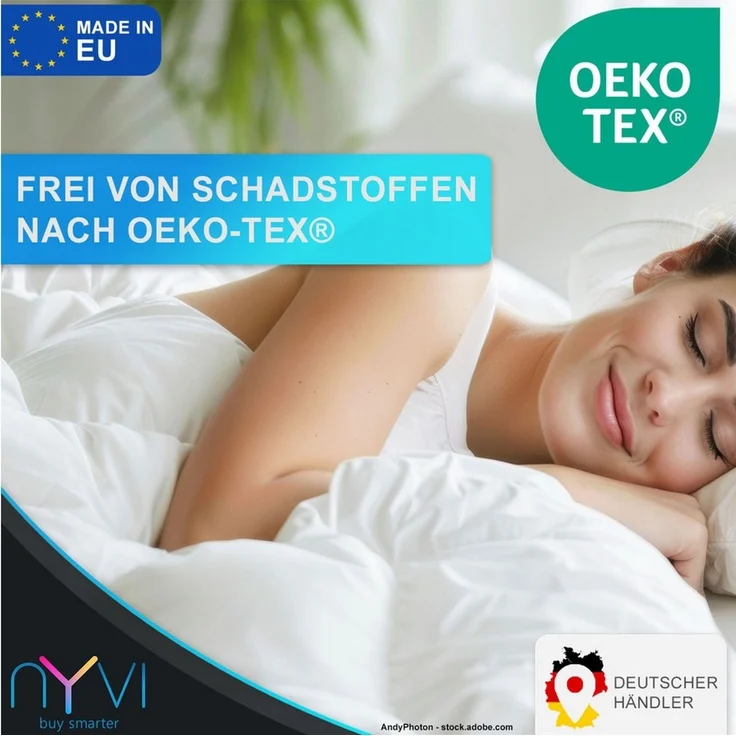 NYVI Microfaserbettdecke Bettdecke DreamScience Comfort 135x200 cm Ganzjahresdecke 300 gsm, Füllung: Mikrofaser, Bezug: Polyester Mikrofaser, Premium Steppdecke, Bei 95°C Waschbar Kochfest, Atmungsaktiv – Bild 3