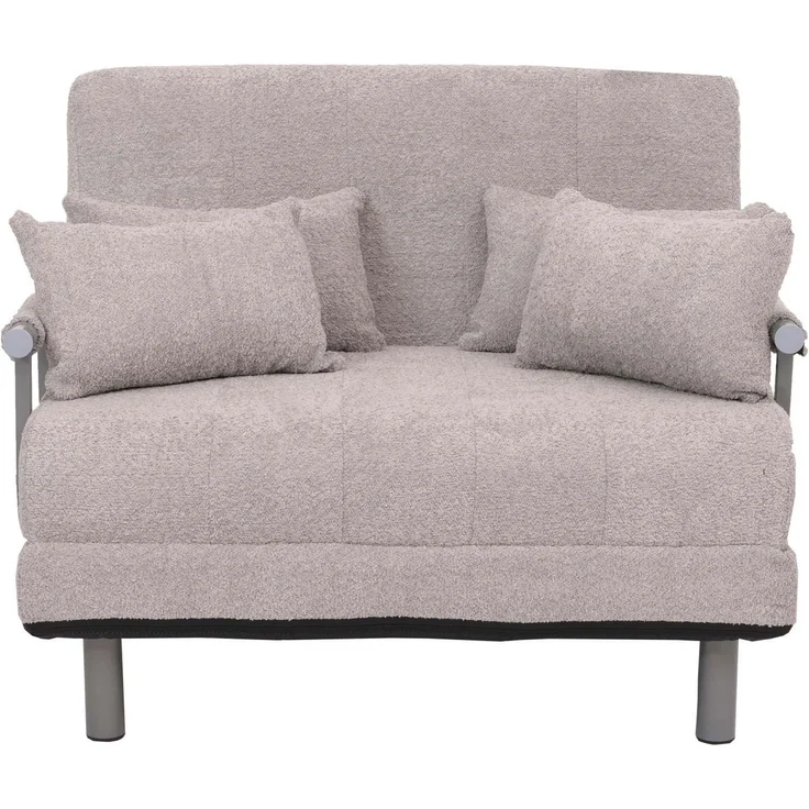 Mendler Schlafsessel HWC-K29, Klappsessel Schlafsofa Gästebett, Liegefläche 190x100 cm, Stoff Bouclé (500g/m²) ~ grau – Bild 6