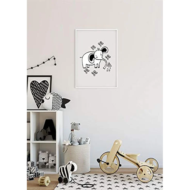 Komar Scribble Elephant Wandbild, Poster auf deutschem Premium-Poster Fotopapier, 50 x 70 cm, ohne Rahmen, für Wohnzimmer und Schlafzimmer, lichtbeständig und wasserfest, P104D – Bild 4