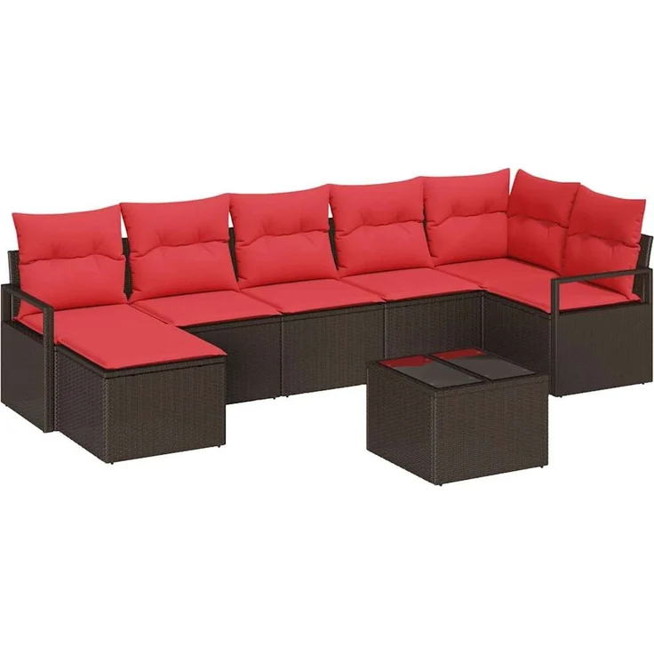 vidaXL Sofa Set 8 stk. Braun [Synthetisch]: Poly Rattan 3346484 – Bild 2