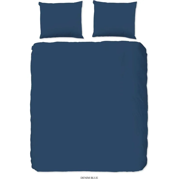 good morning Renforcé Bettwäsche 2 teilig Bettbezug 140x220 cm Kopfkissenbezug 60x70 cm Uni duvet cover 0270.24.01 Denim