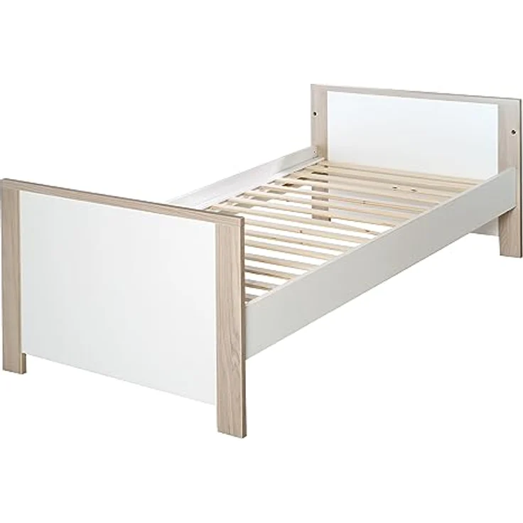 roba Kinderzimmerset 'Olaf' 3-teilig - Bett 70 x 140 - Kleiderschrank 3-türig - Weiß / Luna Elm – Bild 4
