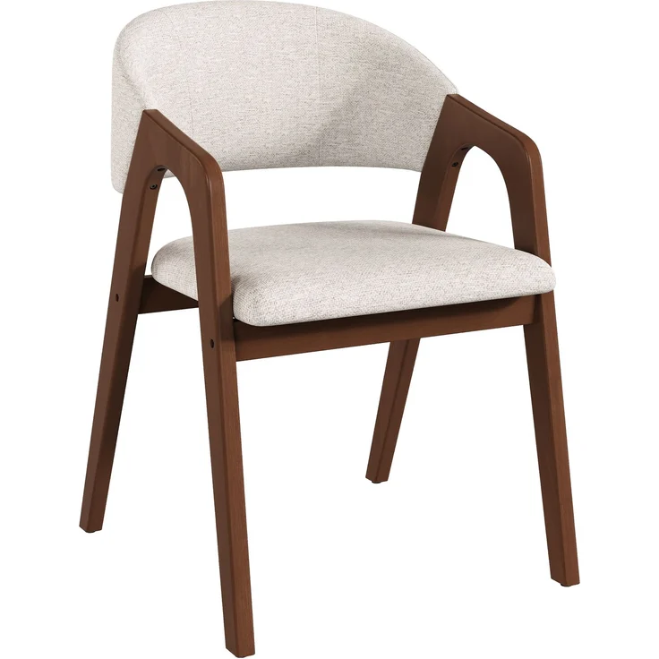4 Esszimmerstühle aus Massivholz, bequem und atmungsaktiv, geeignet für Esszimmer, Wohnzimmer, Cafés, moderner Stil, Leinenstoff,Walnussholzfarbe + Haferbeige--Nussbaum--55.5x60x83cm--YOUDENOVA – Bild 10